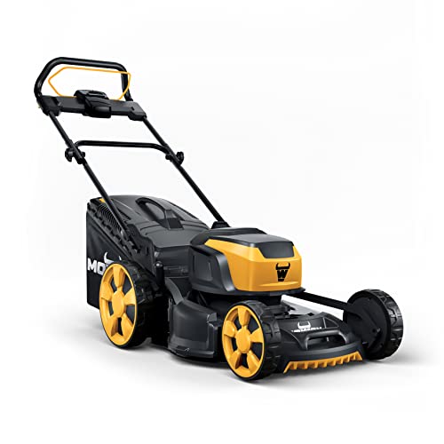 Mowox® EM 4662 P-Li 62 V Lithium-Ion Akku-Rasenmäher für ca. 600 m² mit XXL-Rädern, Schnittbreite 46 cm, 60 l Fangkorb mit Füllstandsanzeige, Höhenverstellung, inkl. Akku und Schnellladegerät TÜV/GS von Mowox