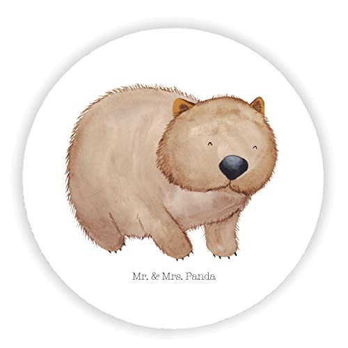 Mr. & Mrs. Panda Rund Magnet Wombat - Geschenk, Kühlschrankmagnet, Motivation, Pinnwandmagnet, Australien, Tiere, Motivmagnete, Dekomagnet, von Mr. & Mrs. Panda
