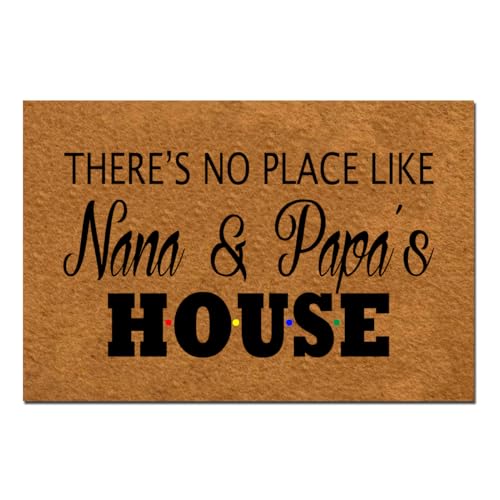 Msimplism.D Fußmatte mit Aufschrift "There's No Place Like Nana&Papa's House", lustige Fußmatte für den Innen- und Außenbereich, flaches Design, leicht zu reinigen, perfekte Heimdekoration und von Msimplism.D