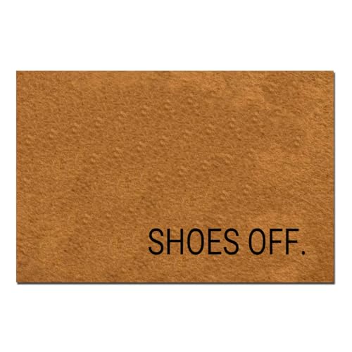 Msimplism.D Shoes Off Fußmatte | Lustige Fußmatte mit niedlichem Design | für den Innen- und Außenbereich | flaches Design | leicht zu reinigen | perfekte Heimdekoration und Geschenk von Msimplism.D