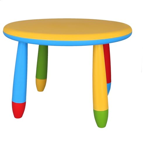 Mueblear 90048 Kinder-Tisch, rund, Kunststoff, 30 x 15 x 48 cm gelb von Mueblear
