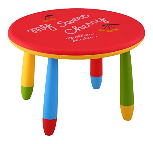 Mueblear 90048 Kinder-Tisch, rund, Kunststoff, 30 x 15 x 48 cm rot von Mueblear
