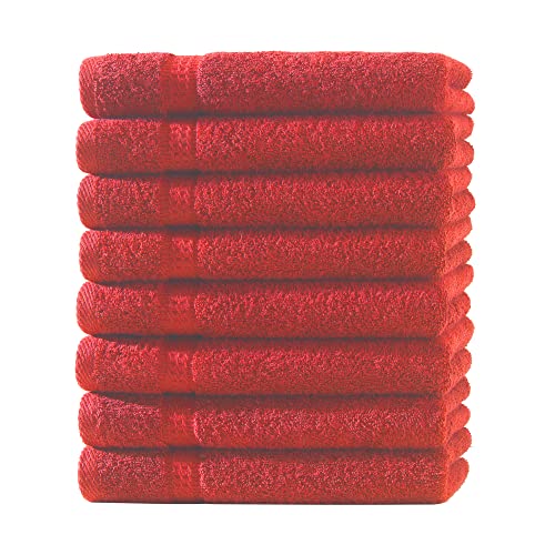 Müskaan® Handtuch Set - Frottierserie Elegance in 15 Farben und 4 Größen 500 g/m² Markenqualität (Rot, 8 Gästetücher 30x50 cm) von Müskaan