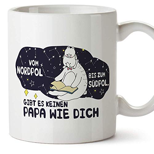 Mugffins Tasse/Becher Papa (Ich Liebe Dich) - Vom Nordpol bis zum Südpol - Lustige und Originelle Geschenke zum Vatertag/für Väter von Mugffins