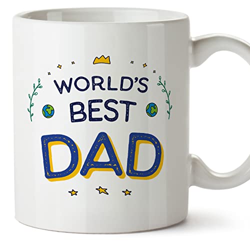 Mugffins Tassen/Becher mit Spruch für VATER/PAPA - Auf Englisch - World's Best - 11 oz / 330 ml - originelles und lustiges Geschenk von Mugffins