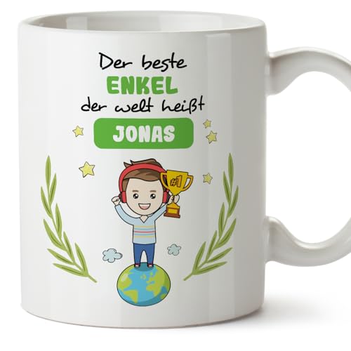 Mugffins Tassen Personalisieren mit Spruch für ENKEL - Auf Deutsch - der Beste der Welt - 11 oz / 330 ml - Individuell Anpassbar Geschenk von Mugffins