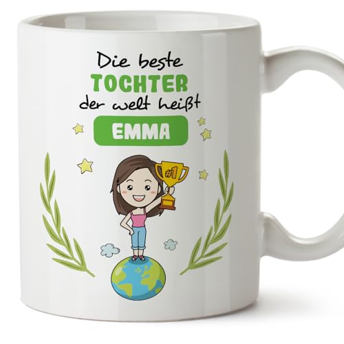 Mugffins Tassen Personalisieren mit Spruch für TOCHTER - Auf Deutsch - der Beste der Welt - 11 oz / 330 ml - Individuell Anpassbar Geschenk von Mugffins