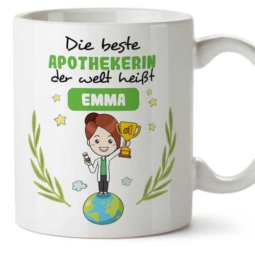 Mugffins Tassen Personalisierten für APOTHEKERIN Frau - Auf Deutsch - der Beste der Welt - 11 oz / 330 ml - Individuell Anpassbar Geschenk Mitarbeiter von Mugffins
