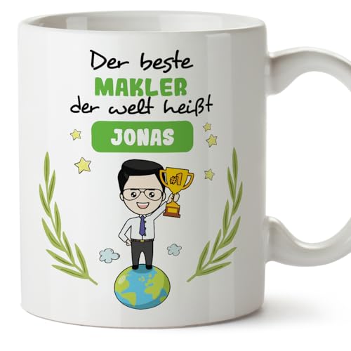 Mugffins Tassen Personalisierten für MAKLER Mann - Auf Deutsch - der Beste der Welt - 11 oz / 330 ml - Individuell Anpassbar Geschenk Mitarbeiter von Mugffins