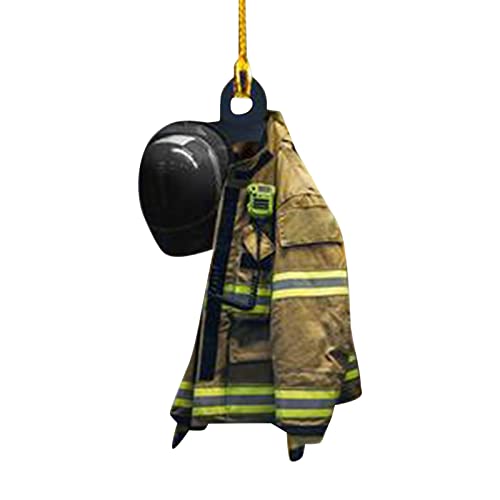 Muium(TM) Personalisierte Ornament Feuerwehrmann, Feuerwehrmann Mantel Weihnachtsbaum Ornamente Weihnachtsdekoration Feuerwehr Uniform Ornament für Auto Home Restaurant Weihnachtsdekoration (C) von Muium(TM)