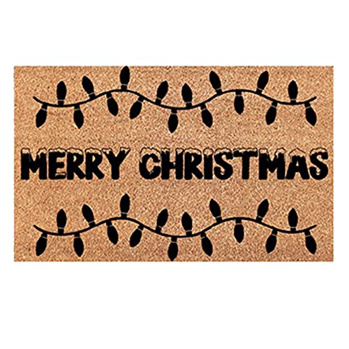 Muium(TM) Weihnachts Fußmatte Kokos Kokosmatte mit rutschfestem PVC Boden Fußabtreter aus Kokosfaser Schmutzfangmatte und Sauberlaufmatte Fußabstreifer für Außen und Innen Matte 40 x 60 cm (B) von Muium(TM)