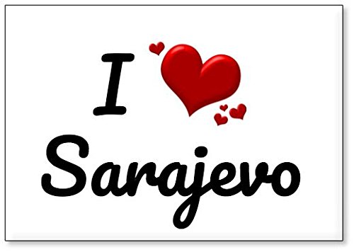 Mundus Souvenirs - Ich Liebe Sarajevo, Kühlschrankmagnet (Design 3) von Mundus Souvenirs