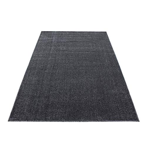 Muratap Teppich Wohnzimmer Einfarbig - Basics - Kurzflor Teppich Läufer Bettvorleger Fußbodenheizung Geeignet Wohnzimmer, Schlafzimmer - Oeko-TEX - Große: 200x290 cm - Farbe: Grau von Muratap