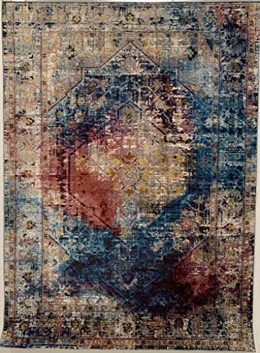 Muratap Klassich Orient Teppich Picasso Heriz - Traditioneller Orientalischer Perserteppich Modern Vintage Dekoration Wohnzimmer - Oeko-TEX - Große: 160x230 cm - Farbe: Mehrfarbig von Muratap