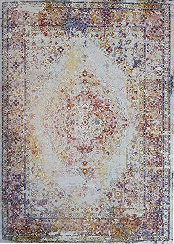 Muratap Klassich Orient Teppich Picasso Keshan - Traditioneller Orientalischer Perserteppich Modern Vintage Dekoration Wohnzimmer - Oeko-TEX - Große: 80x150 cm - Farbe: Mehrfarbig von Muratap