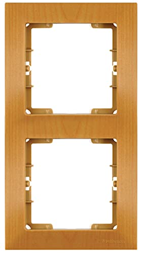 2fach Rahmen/Steckdosenrahmen/Schalterrahmen, zweifach, vertikal · Unterputz · Eiche/Holzoptik · CANDELA von Mutlusan