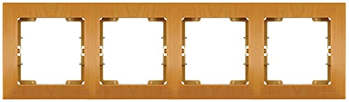 4fach Rahmen/Steckdosenrahmen/Schalterrahmen, vierfach, horizontal · Unterputz · Eiche/Holzoptik · Schalterserie CANDELA von Mutlusan