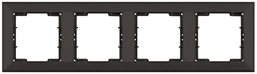 4fach Rahmen/Steckdosenrahmen/Schalterrahmen, vierfach, horizontal · Unterputz · Schwarz/Dunkel · Schalterserie CANDELA von Mutlusan