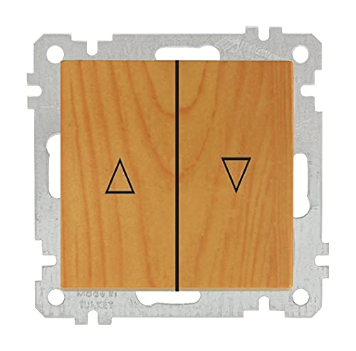 Unterputz Taster/Jalousietaster/Rolladentaster · Eiche/Holzoptik · Mutlusan CANDELA von Mutlusan