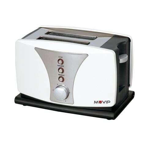 Muvip Top Design Brot-Toaster, 800 W, Kapazität für 2 Scheiben, 6 Bräunungsstufen, Heizfunktion, Auftauen und von MUVIP