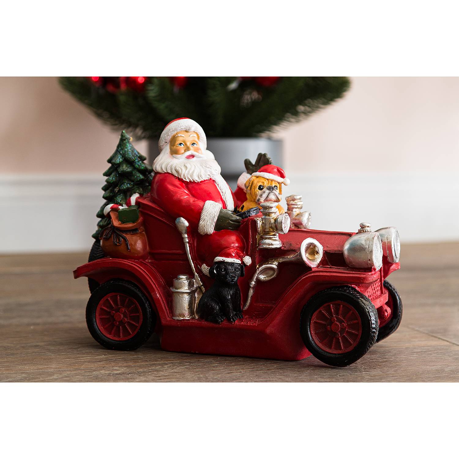 LED-Dekofigur Santa mit Oldtimer von My Flair