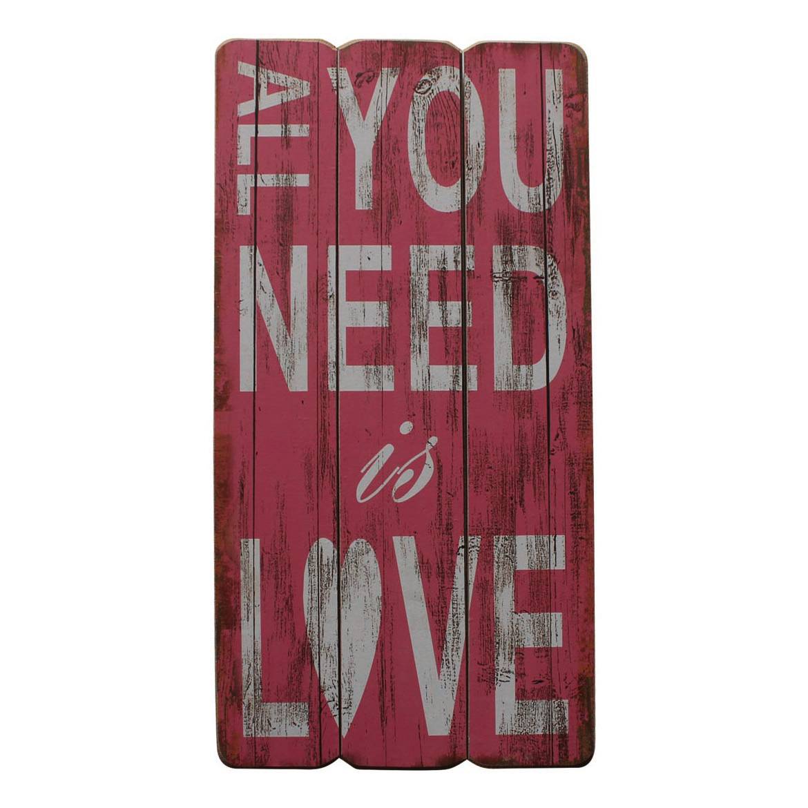 My Flair Schild Need Love MDF Modern Rot 30x60x2 cm (BxHxT) von My Flair