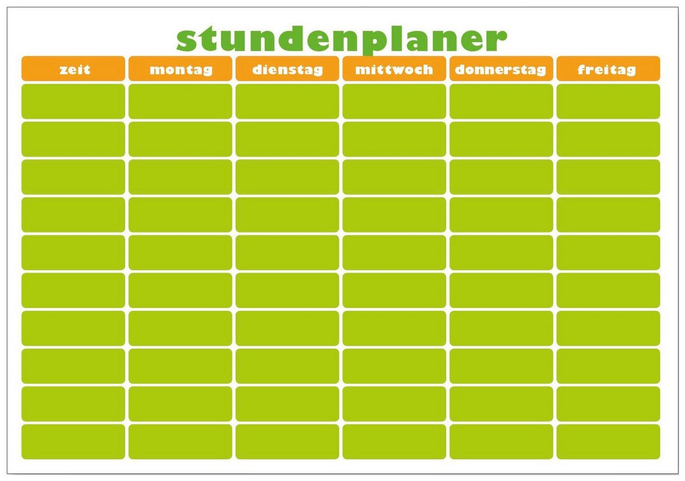 MySpotti Wandsticker Memo Kids Stundenplaner orange-grün (1 St), mit Whiteboard-Oberfläche von MySpotti