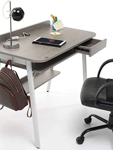 Myoffice Schreibtisch Compact, Lackierter Stahl, grau, Medium von Myoffice