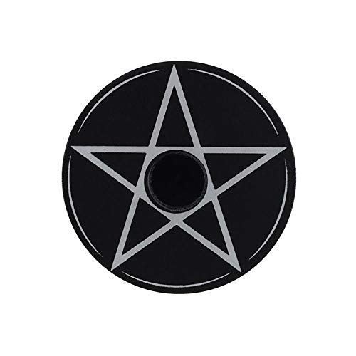 Kerzenhalter Pentagramm mit Black Spell Kerze (Protection) - Black Magic, Gothic, Fantasy von Mysticalls