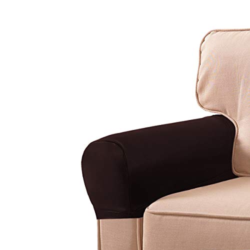 Cutefly 1 Paar PU-Leder-Sofa-Armlehnenbezüge, Armlehnenbezüge, Stretch-Möbelschoner für Couchstühle, Einheitsgröße (Kaffee), Coffee von cutefly