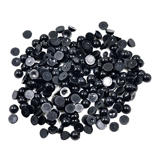 Schwarze Halbperlen, flache Rückseite, Cabochon, für Bastelarbeiten, Scrapbooking, 6 mm, 200 Stück von N\A