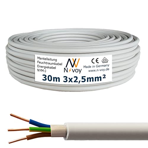 NYM-J 3x2,5 mm² 30m Mantelleitung Installationskabel Stromkabel nach DIN VDE 0250 M07 von N-voy