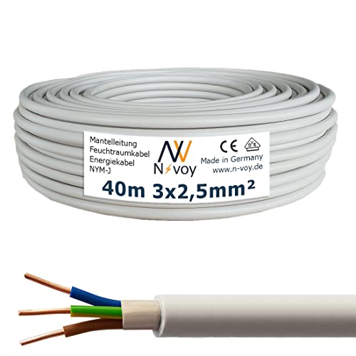 NYM-J 3x2,5 mm² 40m Mantelleitung Installationskabel Stromkabel nach DIN VDE 0250 M30 von N-voy