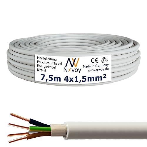 NYM-J 4x1,5 mm² 7,5m Mantelleitung Installationskabel Stromkabel Kupfer Elektrokabel M159 von N-voy