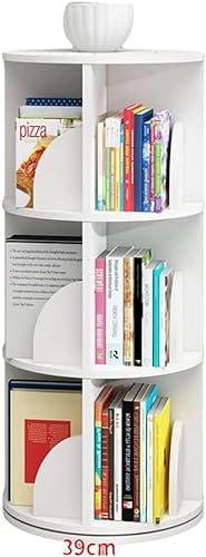 NADYE Bücherregal, umweltfreundliches Bücherregal, hohes Eck-Bücherregal, modernes, um 360° drehbares Aufbewahrungsregal, bodenstehend (39 * 97cm) von NADYE