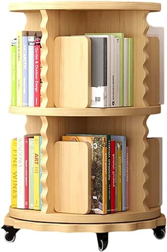 NADYE Bücherregal Bücherregal 360 Grad drehbar, 2, 3, 4, 5, 6 Etagen Holzbodenstehende Bücherregale Ecke (50 * 160cm) von NADYE