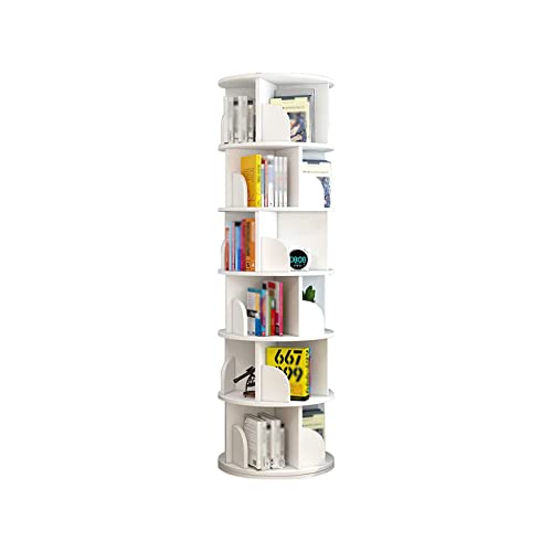 NADYE Bücherregal Librería, drehbares Bücherregal, um 360° drehbar, Bücherregal, Eckregal, um 360° drehbar, Vitrine, drehbares Bücherregal (White 40 * 191cm) von NADYE