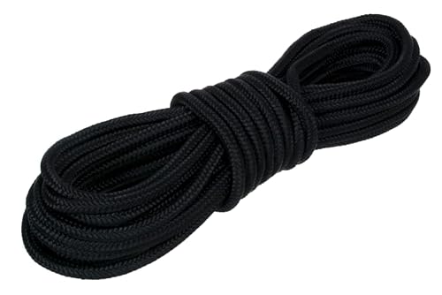 NAJDER - Polypropylen-Seil Textilseil Leine Schnur - Geflochtenes Seil Flechtleine mit Traglast bis 12400 N - Polypropylenseil 10 mm in Schwarz - 100 Meter von NAJDER