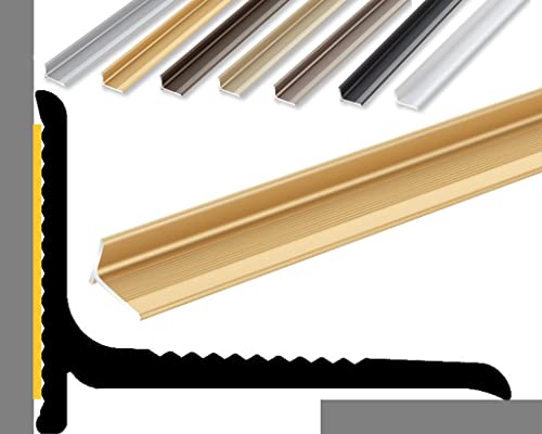(10,49EUR/m) NALine Abschlussprofil | 22 x 15 1700 mm | gold eloxiert | Innenwinkel Treppenbelag | Bodentiefe Fenster oder Balkon Abschluss | Sockelprofil | Wandabschlussleiste von NALine