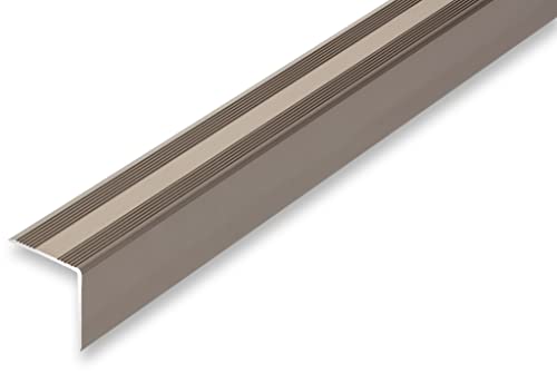 (17,48EUR/m) 30 x 32 x 1500 mm Treppenwinkel Edelstahl-Look selbstklebend Treppenkantenprofil Treppenkante von NALine