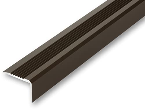 (17,95EUR/m) 40 x 28 x 1500 mm Treppenwinkel bronzefarben gebohrt inkl. Montageset Treppenkantenprofil Treppenkante grob gerieft, stabil und rutschhemmend von NALine