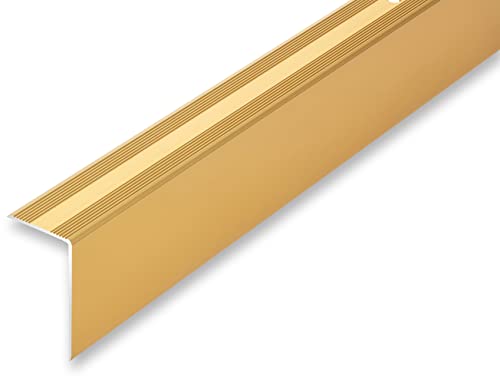 (20,73EUR/m) 30 x 52 x 1700 mm Treppenwinkel goldfarben selbstklebend Treppenkantenprofil Treppenkante von NALine