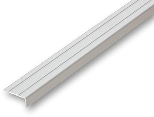 (6,99EUR/m) 25 x 10 x 800 mm Treppenwinkel silberfarben selbstklebend Treppenkantenprofil Treppenkante Kantenschutz von NALine
