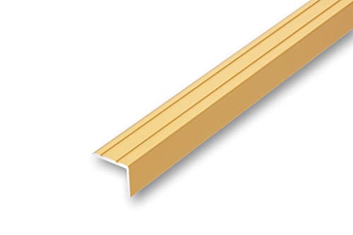 (8,34EUR/m) 25 x 20 x 800 mm Treppenwinkel goldfarben selbstklebend Treppenkantenprofil Treppenkante von NALine