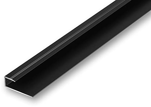 (12,31EUR/m) Einschubprofil von 7-9 mm Belagstärke 1500 mm lang schwarz Abschlussprofil für Hartböden U-Profil von NALine