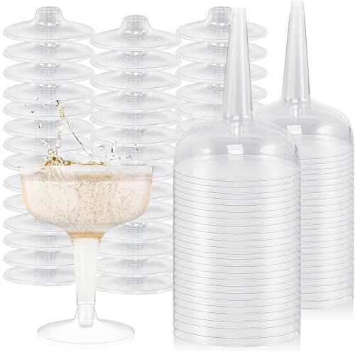 NAMIS Sektgläser Plastik 30 Stück Champagner Coupe Gläser Plastik 120ml Mehrweg Sektgläser Champagnerflöten aus Kunststoff Plastik Sektgläser für Hochzeit Party Picknicks Geburtstage (Transparent) von NAMIS