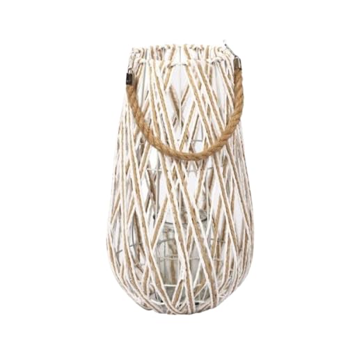 NATURAL LIVING Alfi Laterne aus geflochtenem Seil mit Kerzenhalter, Durchmesser 25 cm x Höhe 44 cm von NATURAL LIVING