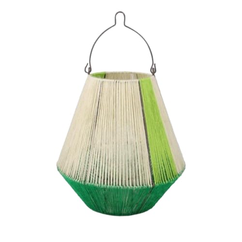 NATURAL LIVING Aure-Laterne aus Wolle, Grün, mit Kerzenhalter, Glas, Durchmesser 27 cm x Höhe 37 cm von NATURAL LIVING
