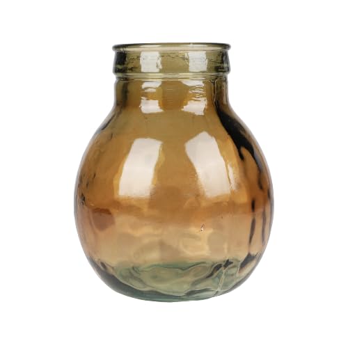 NATURAL LIVING VASE Louise 4L BERNSTEINFARBEN AUS RECYCELTEM Glas Durchmesser 20CM X H24CM von NATURAL LIVING