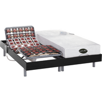 Relaxbett elektrisch - Matratzen mit Memory Schaum & Bambus - LYSIS III von NATUREA - mit OKIN-Motor - 2 x 90 x 200 cm - Schwarz von NATUREA